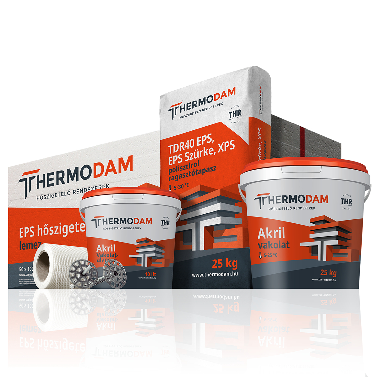 ThermoDam EPS grafit rendszer akril vakolattal