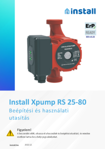 Install Xpump keringető szivattyúk RS 25-80 - alkalmazástechnikai útmutató