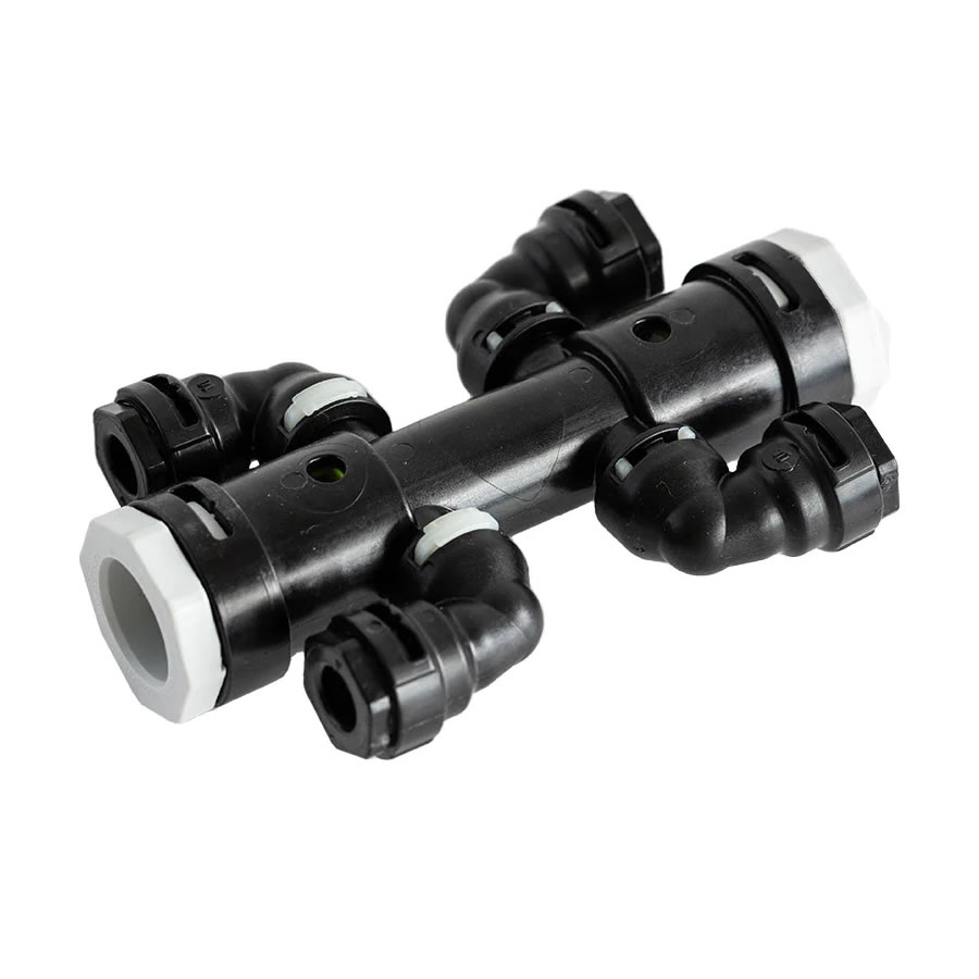 HakaTherm SkyFlow Push Alpex T-idom szűkített kereszt patkó, dupla 20×2-10×1,3 (szürke)