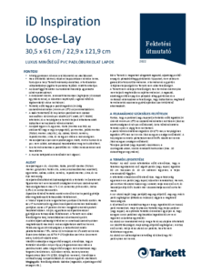 iD Inspiration Loose-Lay PVC padlóburkolat - alkalmazástechnikai útmutató