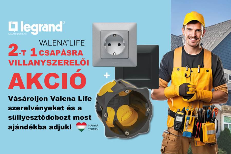 2-t 1 csapásra villanyszerelői akció a Legrandtól