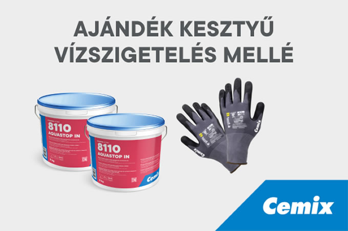 Ajándék kesztyű Cemix vízszigetelés mellé