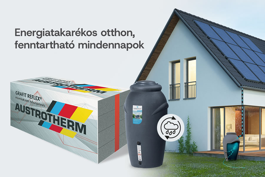 Austrotherm hőszigetelés, ami támogatással még többet ad – ajándék esővízgyűjtő amforával