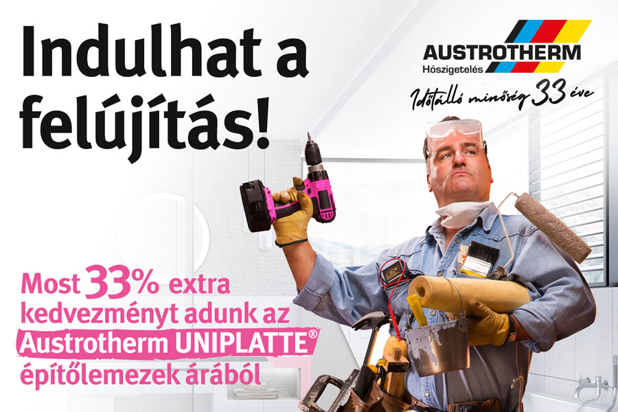 Austrotherm UNIPLATTE építőlemez, most extra 33% kedvezménnyel