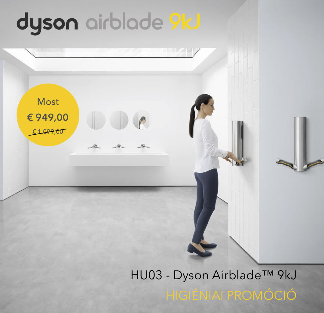 Dyson Airblade 9kJ kézszárító - higiéniai promóció
