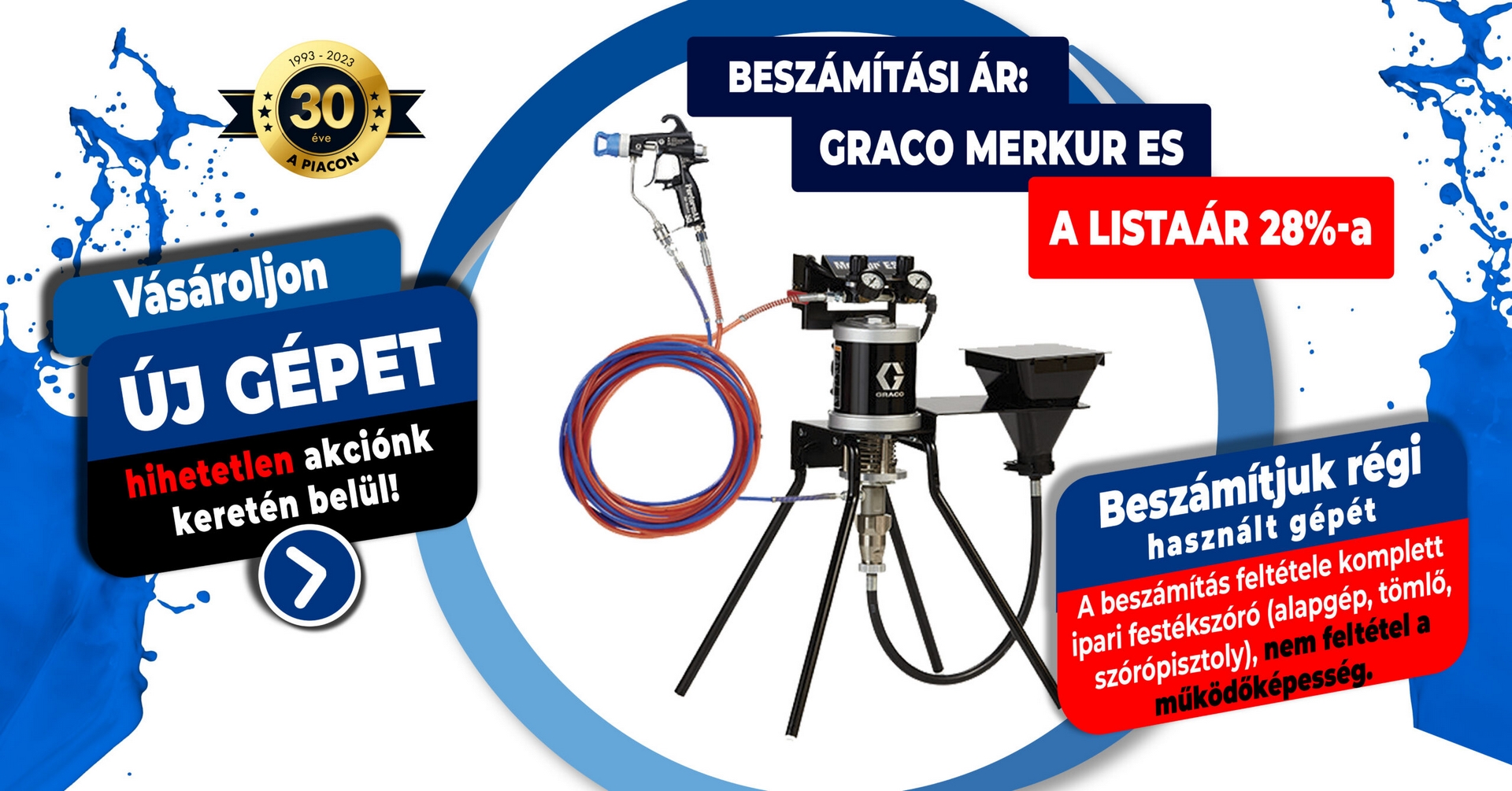 Gépbeszámítás akció a Recycolortól - Graco Merkur ES: a listaár 28%-a