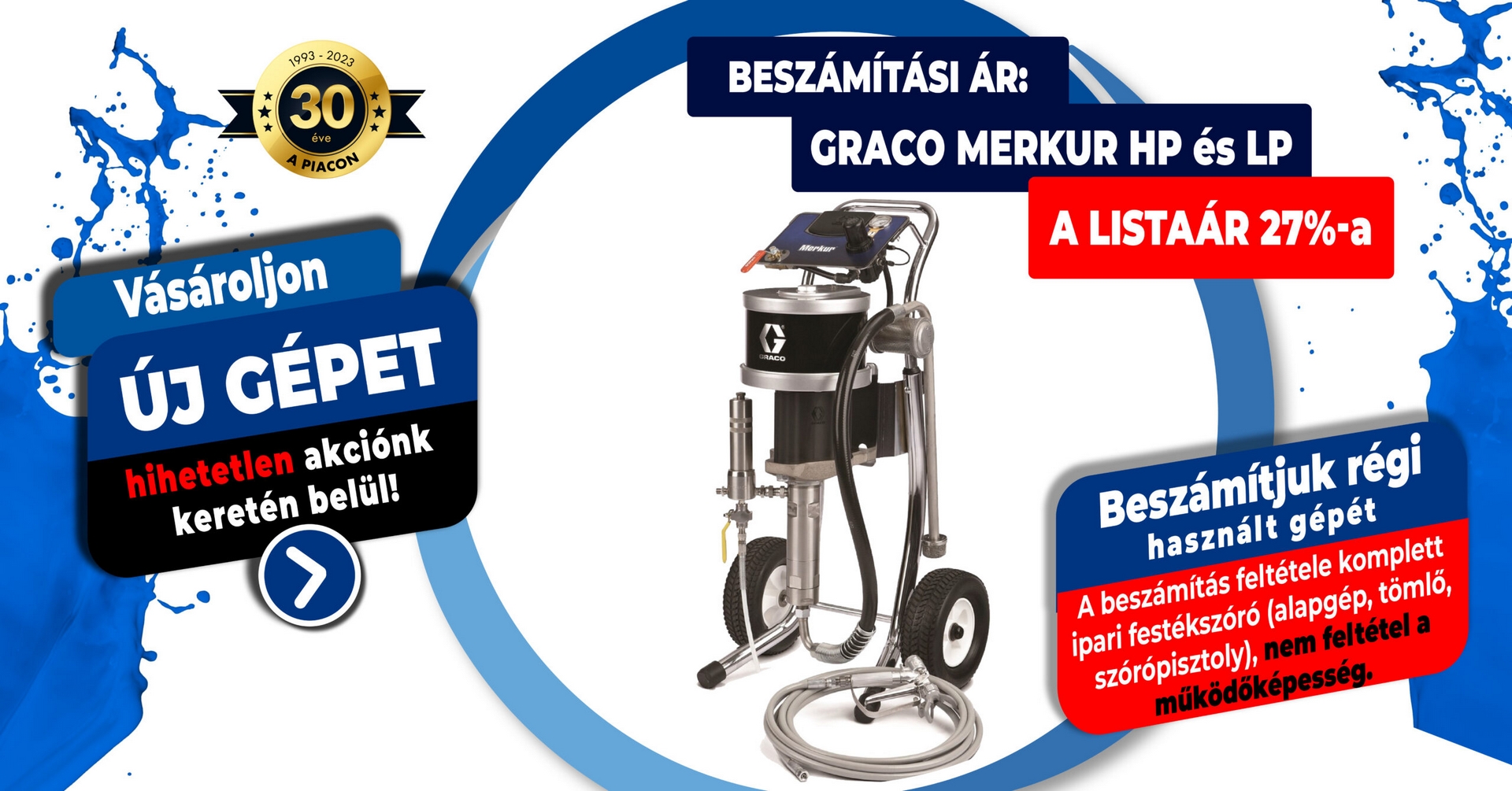 Gépbeszámítás akció a Recycolortól - Graco Merkur HP és LP: a listaár 27%-a