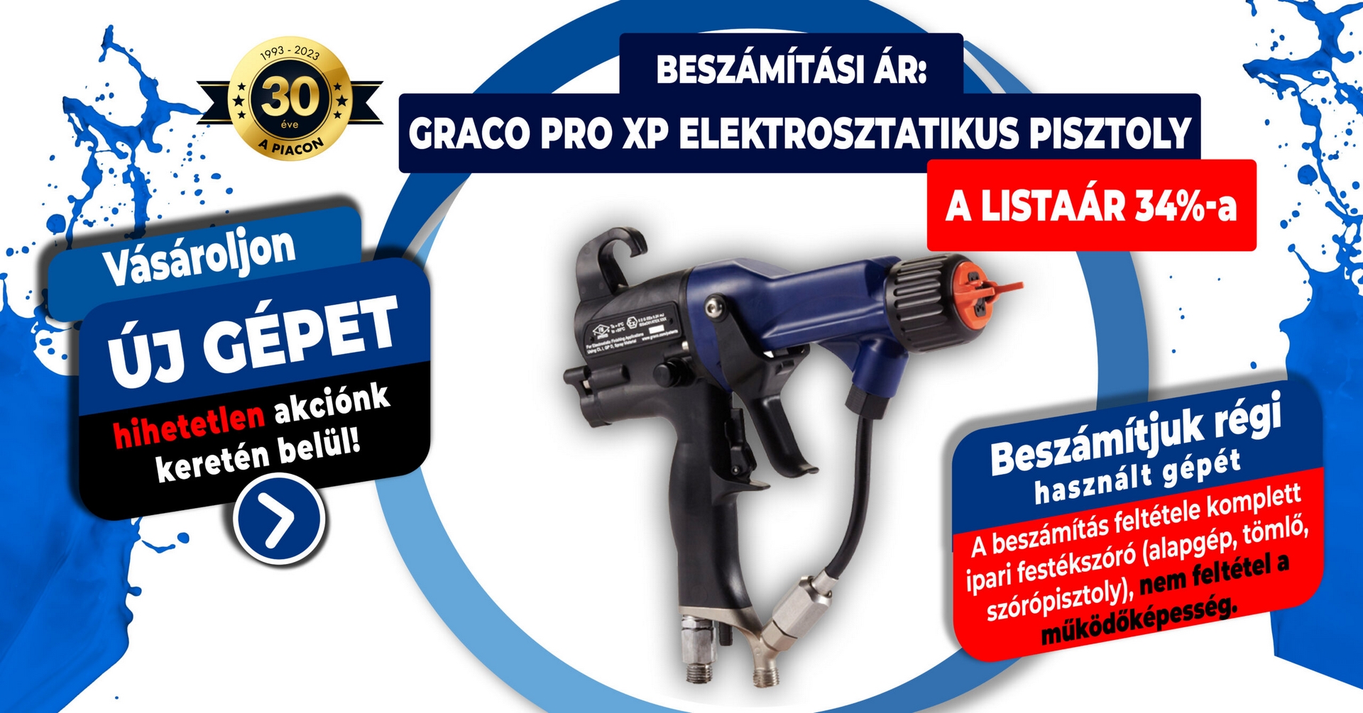 Gépbeszámítás akció a Recycolortól - Graco Pro XP elektrosztatikus pisztoly: a listaár 34%-a