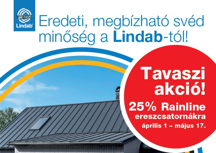 Lindab Rainline ereszcsatornák 25% kedvezménnyel