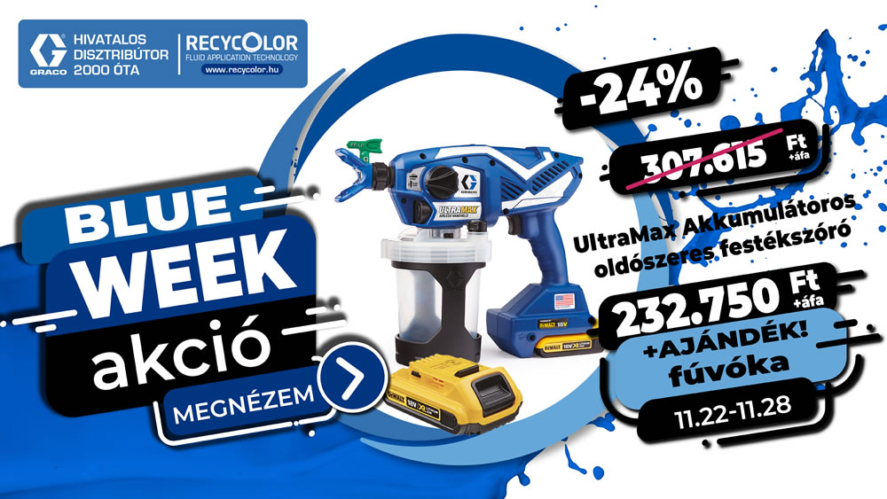 GRACO UltraMax akkumulátoros oldószeres festékszóró	