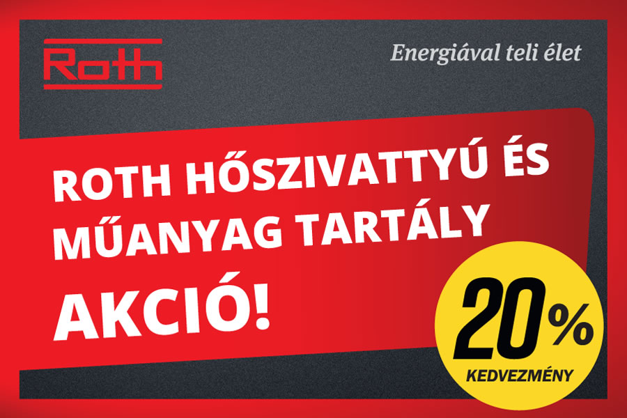 Roth hőszivattyú és puffertartály akció 2026