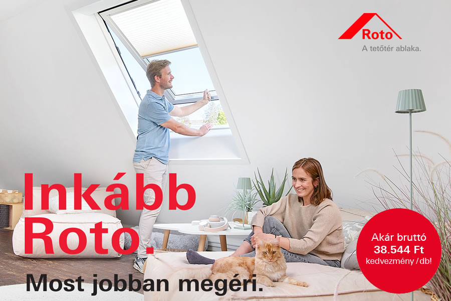 Roto tetőablak vásárlása esetén a burkolókeretet féláron adják