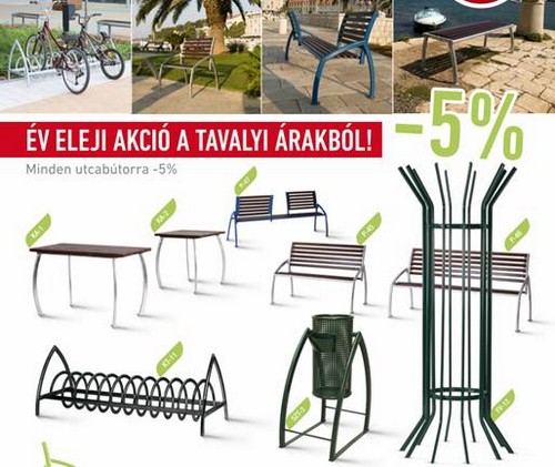 Utcabútor akció az Alex Fémbútortól