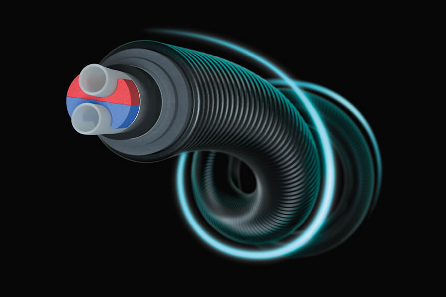 Az Uponor Ecoflex VIP az előszigetelt csövek új generációja kültéri telepítéshez