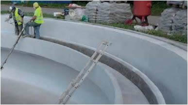 Betonszerkezetű derítő medence szakszerű vízszigetelése Mapei termékekkel