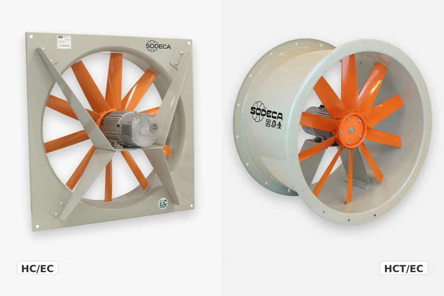 SODECA HC/EC és HCT/EC axiális ventilátorok – energiahatékony, szabályozható megoldások ipari szellőztetéshez