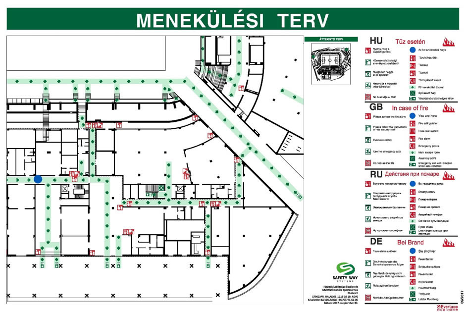 Everlux menekülési tervek a Haladás Labdarúgó Stadion és Multifunkcionális Sportcsarnokban