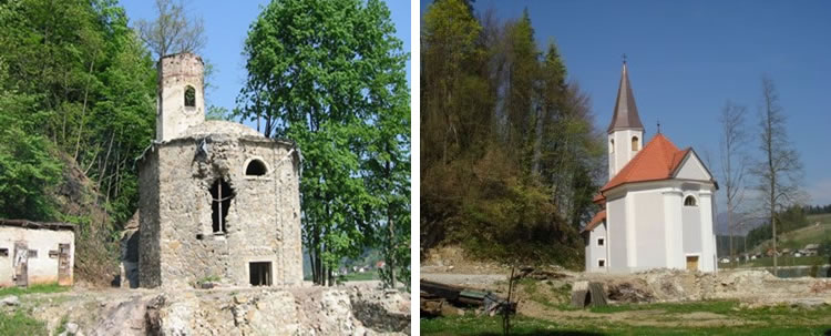 A szlovén St. Nikolaj kápolna helyreállítása A szlovén St. Nikolaj kápolna helyreállítása