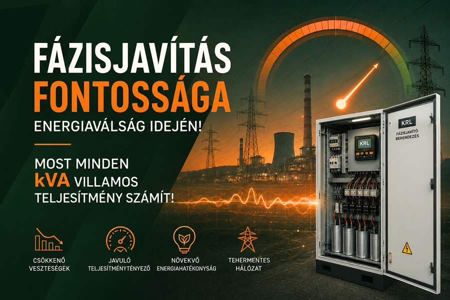 Fázisjavítás fontossága energiaválság idején – Most minden kVA villamos teljesítmény számít