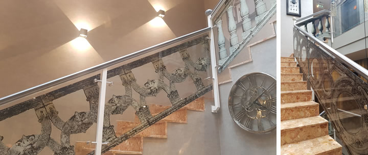 myGlass® digitális nyomtatással kiegészített biztonsági üveg a győri Unique Hotelben