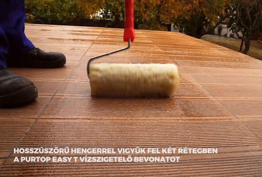 Purtop Easy T vízszigetelő bevonat - a vízszigetelő réteg 2 rétegben történő felvitele