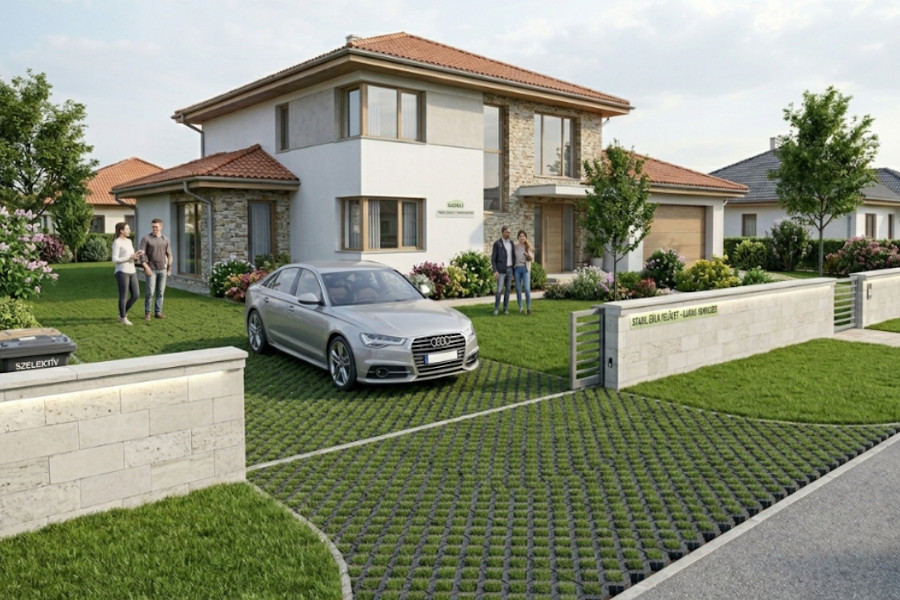 Vízáteresztő burkolati megoldás a kék–zöld infrastruktúra szolgálatában – Karsai erősített gyeprács