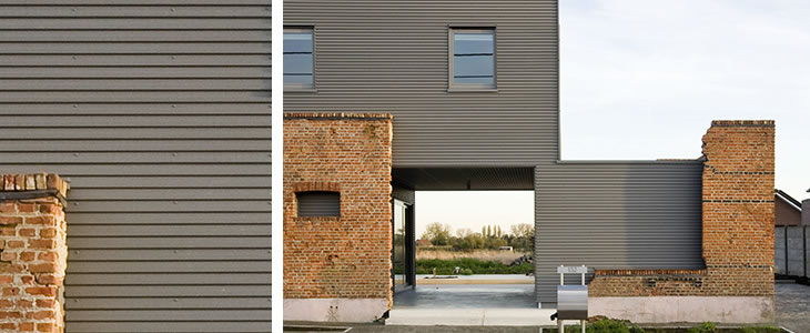 Private House Grimbergen, Belgium - VMZ Corrugated panel