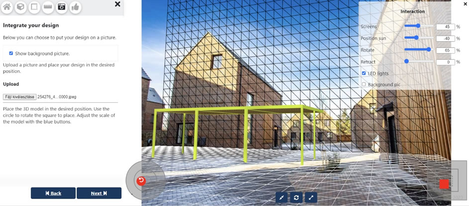 BRUSTOR online 3D tervező pergolákhoz
