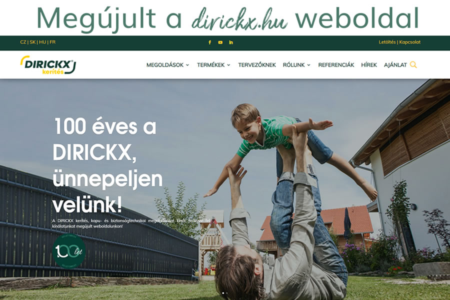 Megújult a DIRICKX Kerítés szakmai weboldala