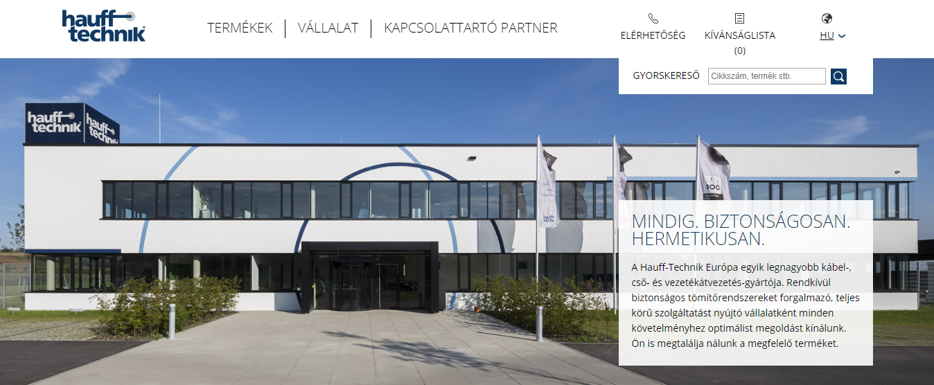 Elkészült a Hauff-Technik Hungária Kft. professzionális weboldala