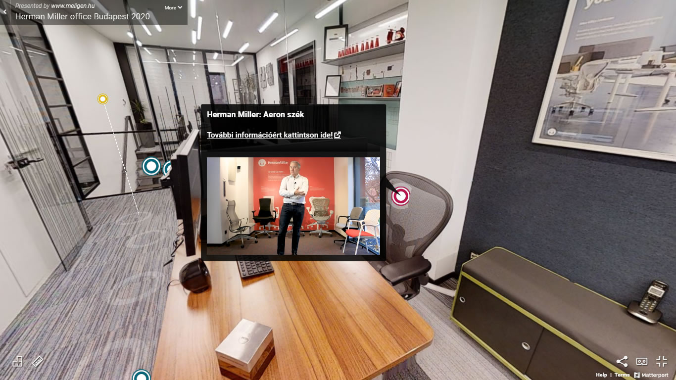 Herman Miller virtuális bemutatóterem Budapesten