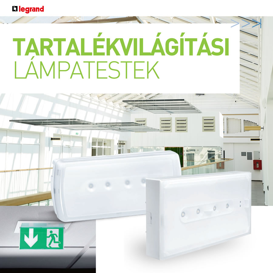 Új Legrand kiadvány: Tartalékvilágítási lámpatestek