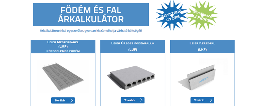Leier födém és fal kalkulátor