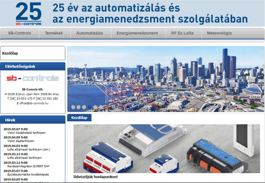 Megújult az SB-Controls Kft. honlapja