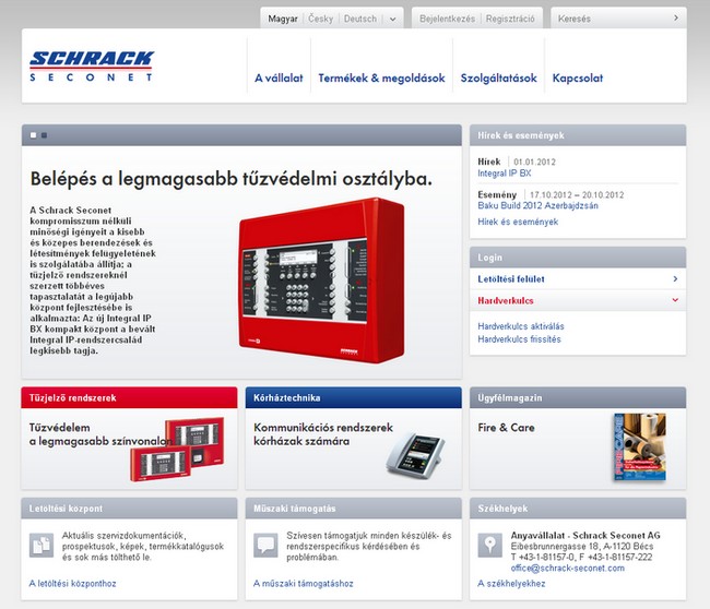 Megújult a Schrack Seconet weboldala