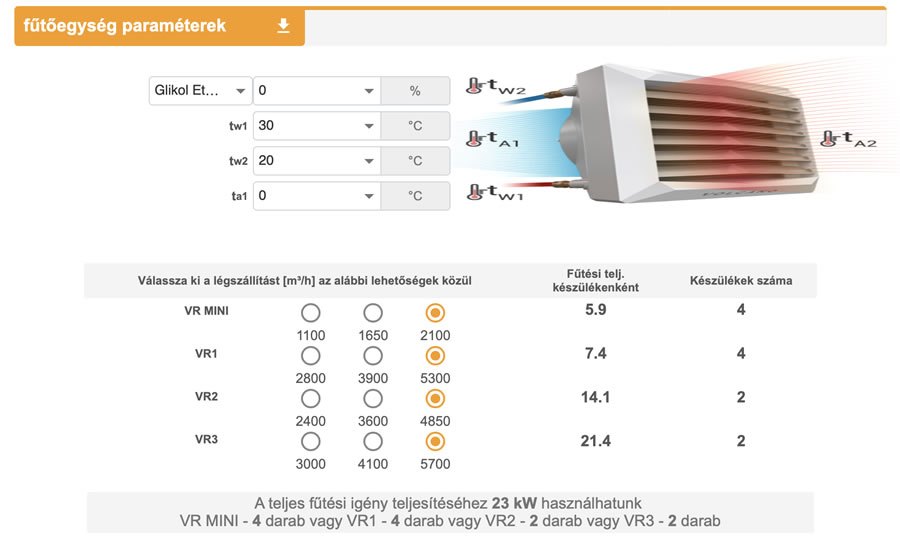 Megújult a VTS EHCAD VOLCANO / WING online méretező