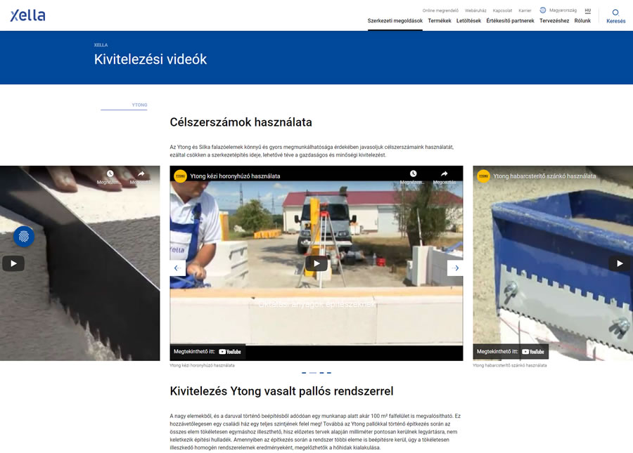 Megújult a Xella weboldala - kivitelezési videók