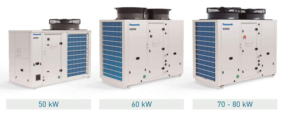 Panasonic Aqua-G Blue R290 hőszivattyúk 50 és 80 kW között