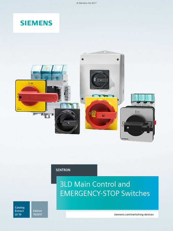Megjelent a Siemens Sentron 3LD fő-, vezérlő- és vészleállító kapcsoló ...