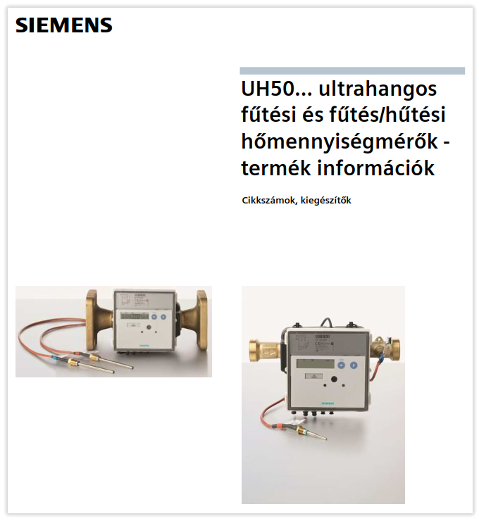 Siemens UH50... ultrahangos fűtési és fűtés/hűtési hőmennyiségmérők új termékinformációi