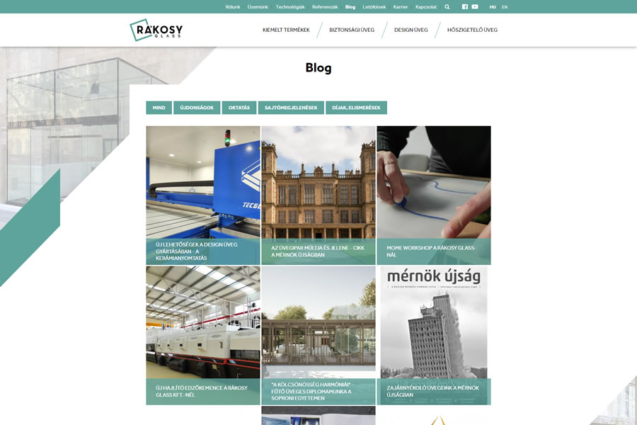 Új funkciókkal bővült a Rákosy Glass weboldala - blog