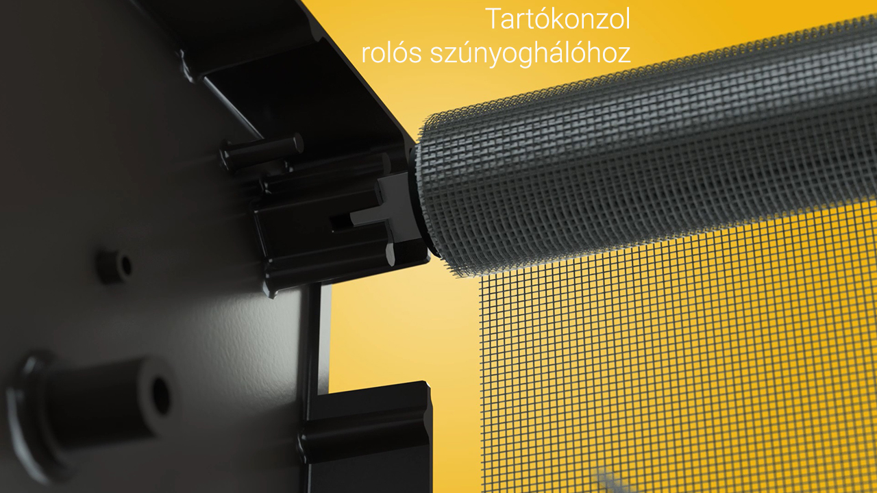 Tartókonzol rolós szúnyoghálóhoz