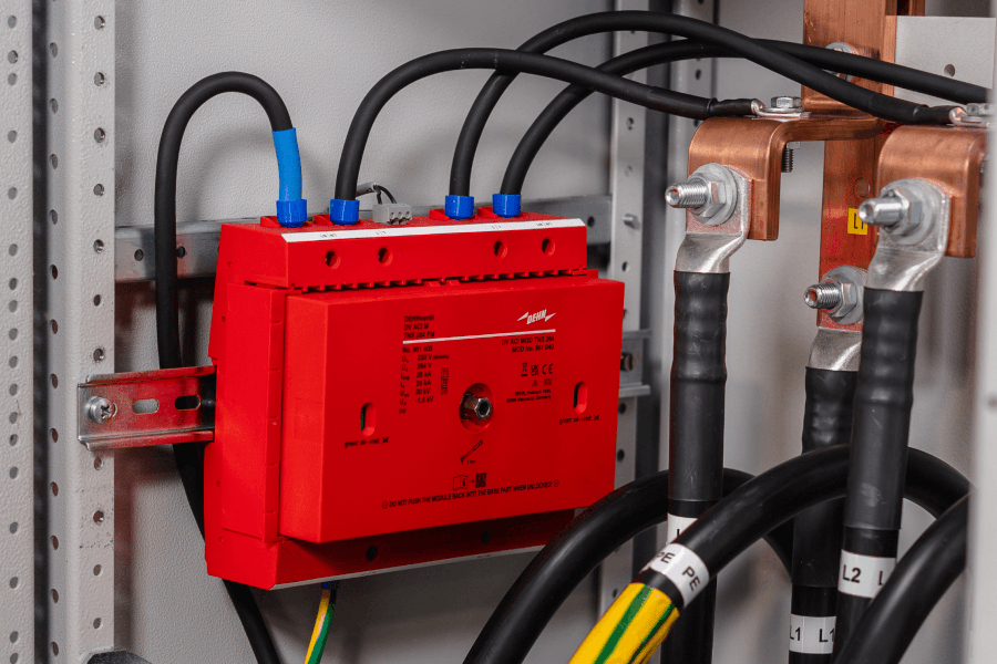 DEHNventil ACI: kombinált eszköz a biztonságos és szabványos túlfeszültség-védelem érdekében