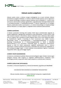 Hálózati analízis szolgáltatás - általános termékismertető