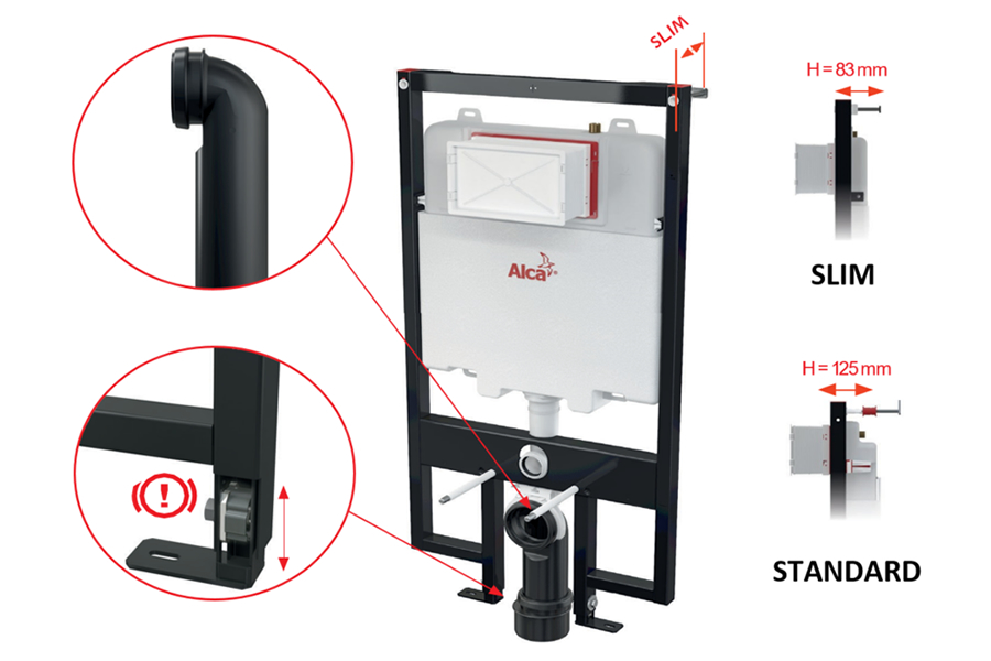 Új AlcaPLAST Slim beépíthető WC tartályok