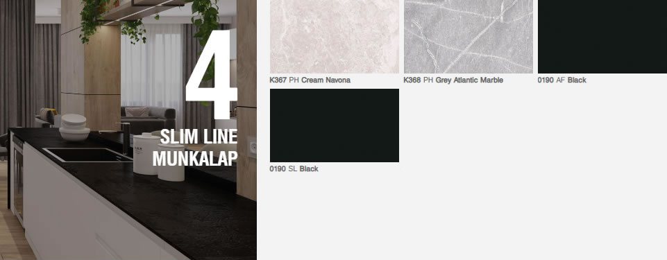 Kronodesign Trends 20/21 - 4 Slim Line munkalap dizájn