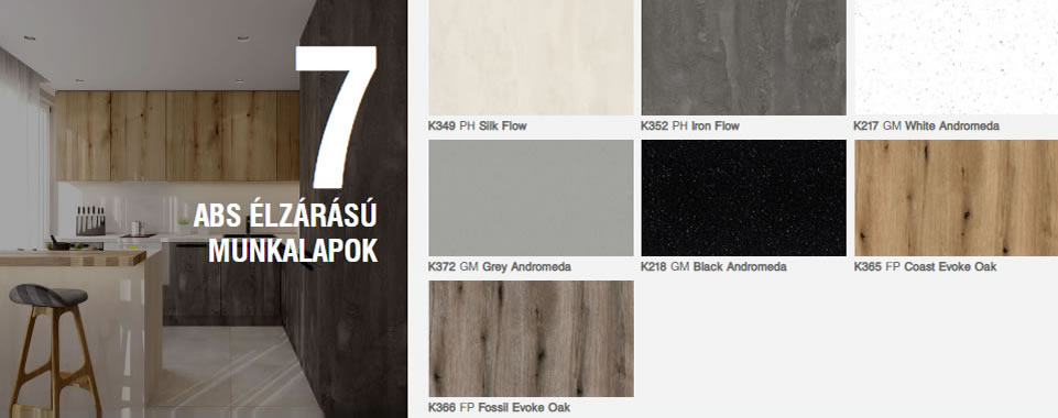 Kronodesign Trends 20/21 - 7 ABS élzárású munkalap dizájn