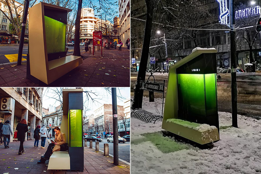 Liquid3 városi fotobioreaktor az Ecogarden-től