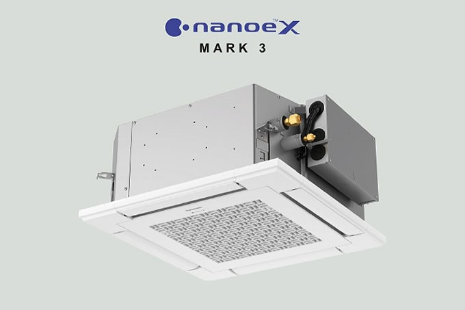 A Panasonic új VRF Mini kazettás beltéri egysége továbbfejlesztett nanoe™ X Mark 3 generátorral érkezik