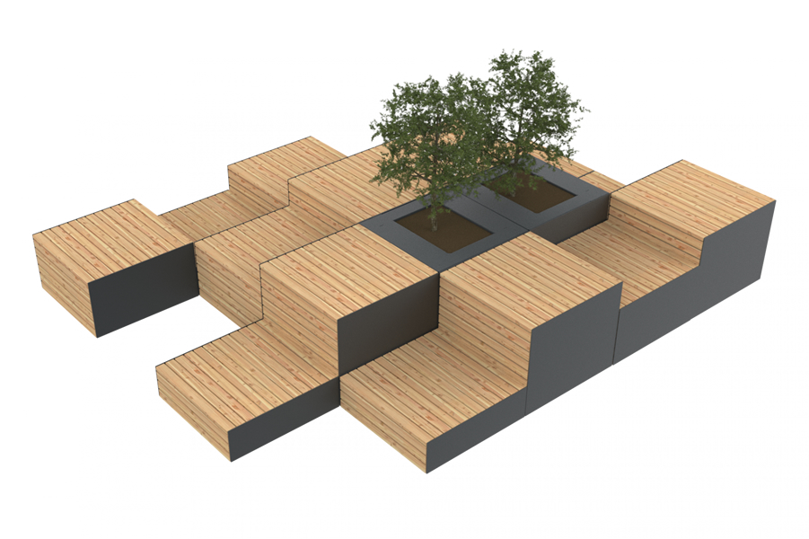 PLAT-O-PARC többfunkciós köztéri bútor az Ecogarden-től